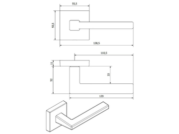 LATUS MG2402 - Bronze door handle on rose by Fama International - view 3